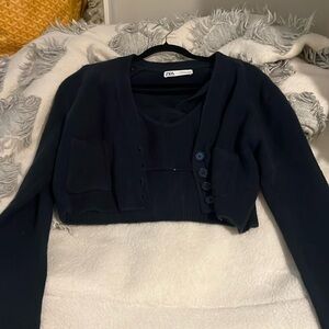 Zara cardigan bralette and sweater set